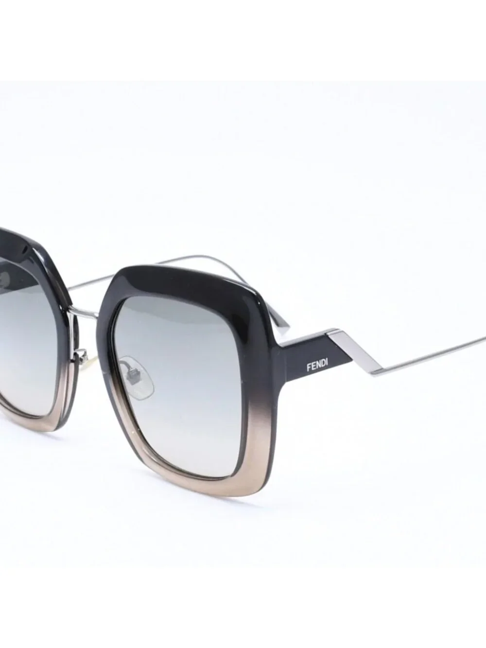 Fendi Sunglasses Eyewear FF Square Black Metal Acetate